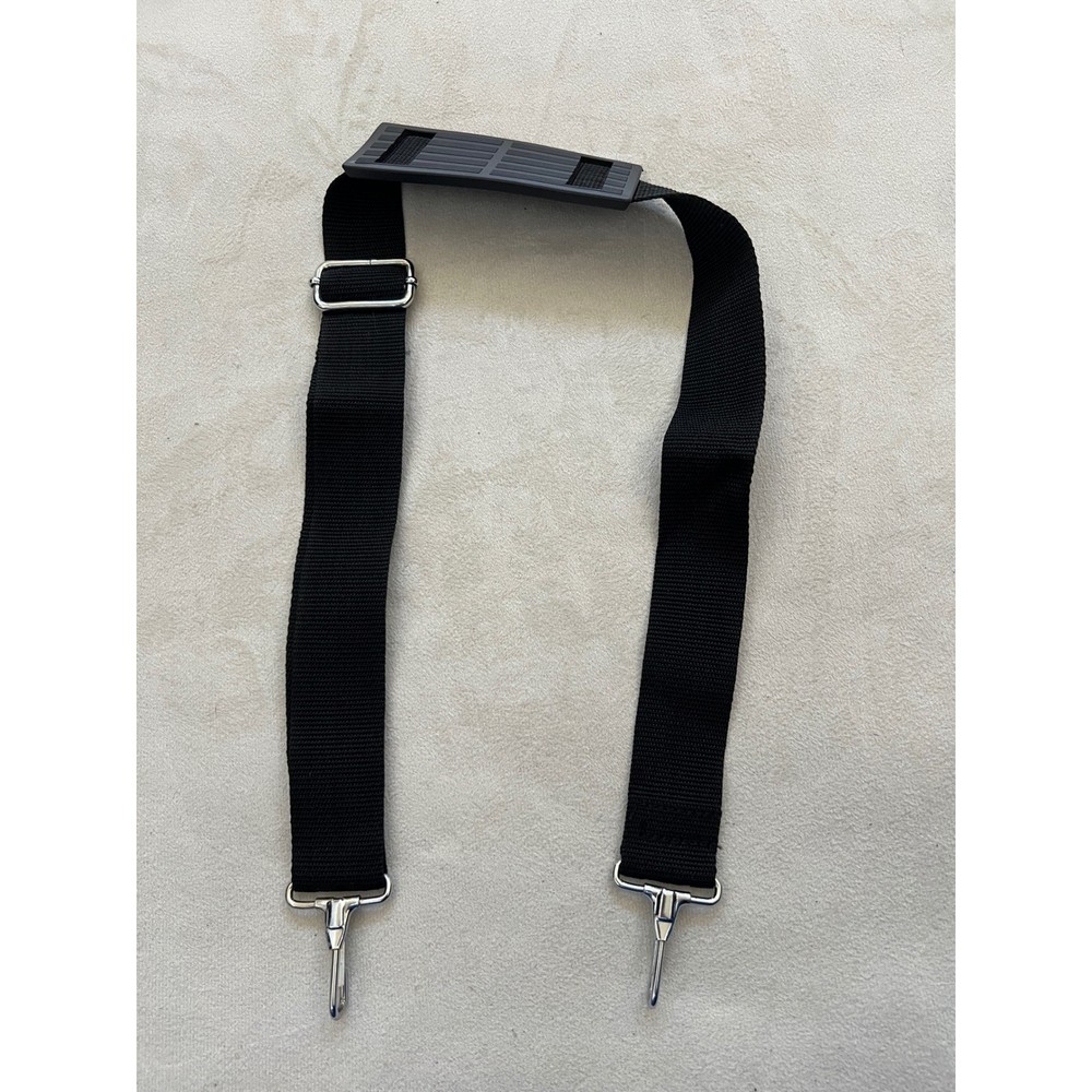 Adjustable Black Nylon Replacement Shoulder Strap with Metal Swivel Snap Hooks
