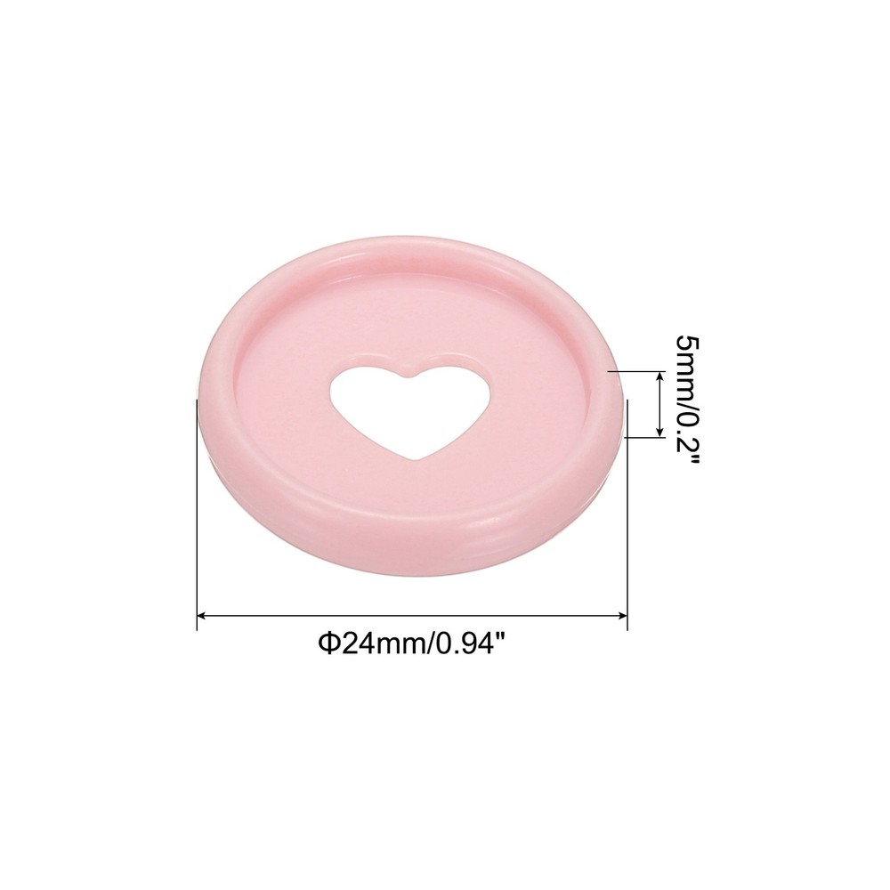 24mm Plastic Book Binding Discs, 11 Pack Expansion Discs Heart, Light Pink