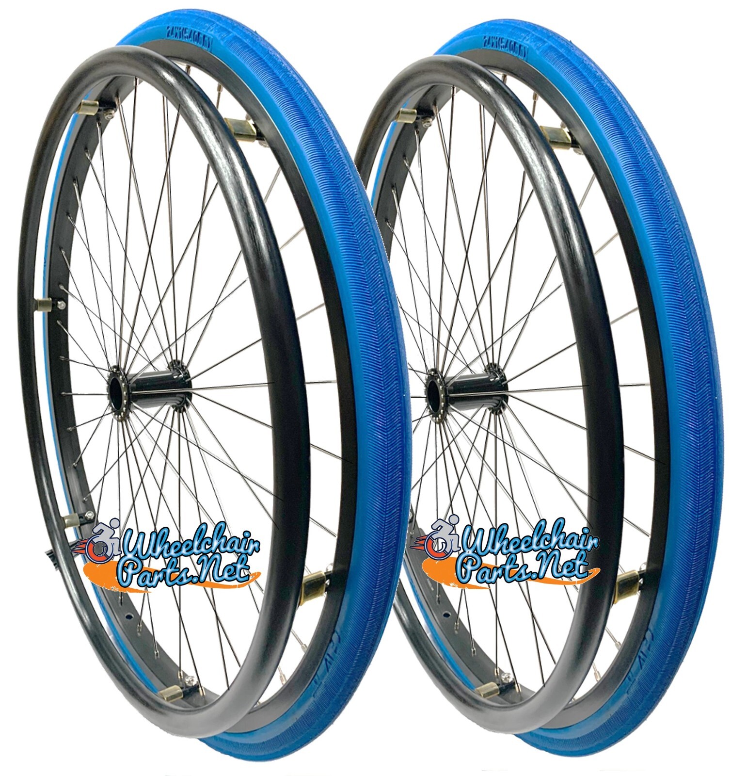 24" (540) 36 Spoke Wheelchair Wheel With Aluminum Pushrim With Tire Options