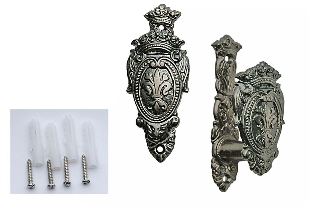 3" Fleur Shield Sword Hanger Set Wall Mount