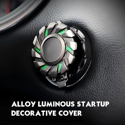 Engine Start Stop Button Cover, Car Starter Button Cover, Luminous 1 PC Black