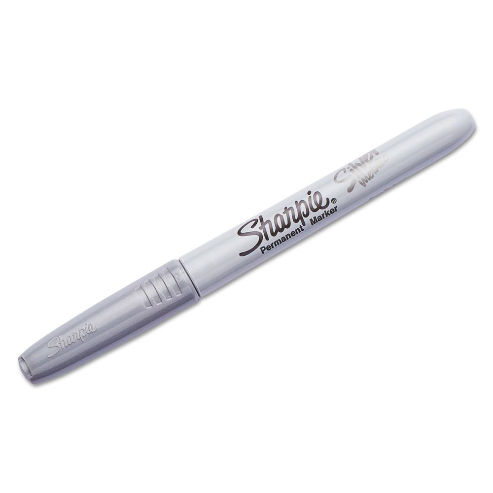 Metallic Permanent Markers, Fine Point, Silver, 4 Count - Sharp Writing Tools