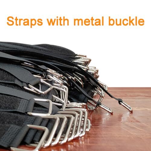 12 Pack 24 Inch Reusable Fastening Cable Straps Hook and Loop Cinch Cable Ties