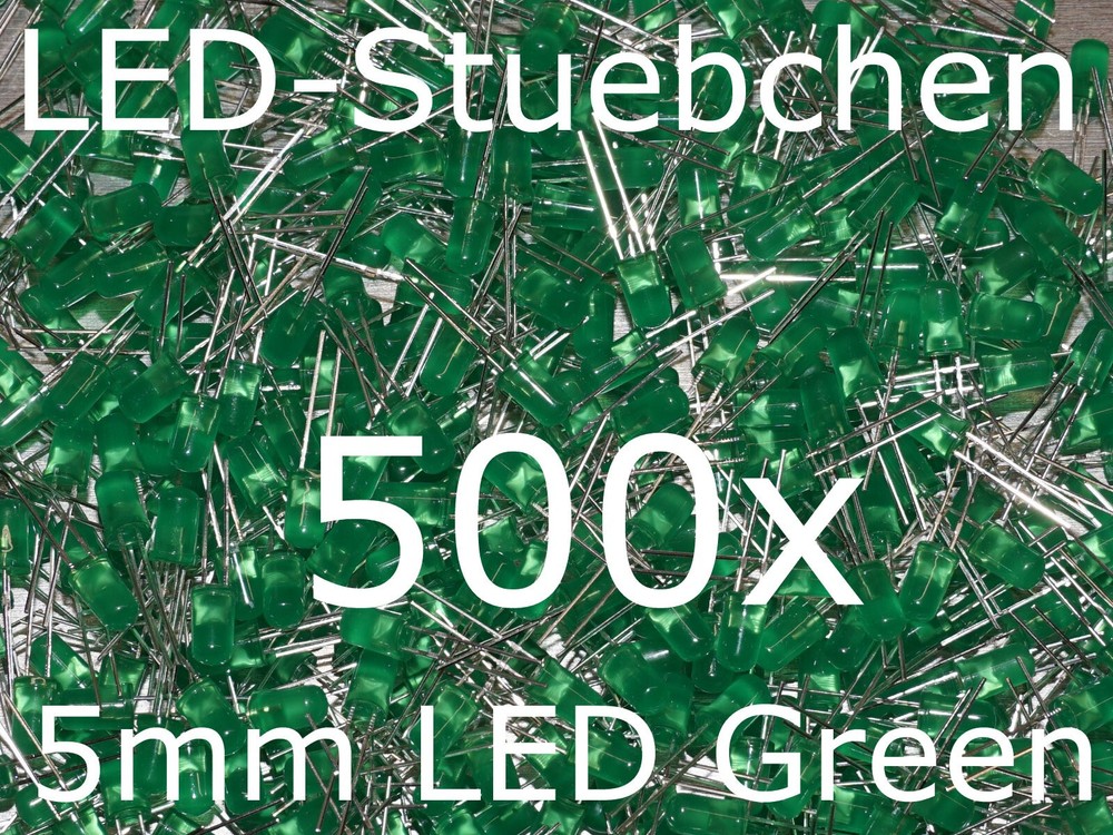 500 x 5mm LED Green