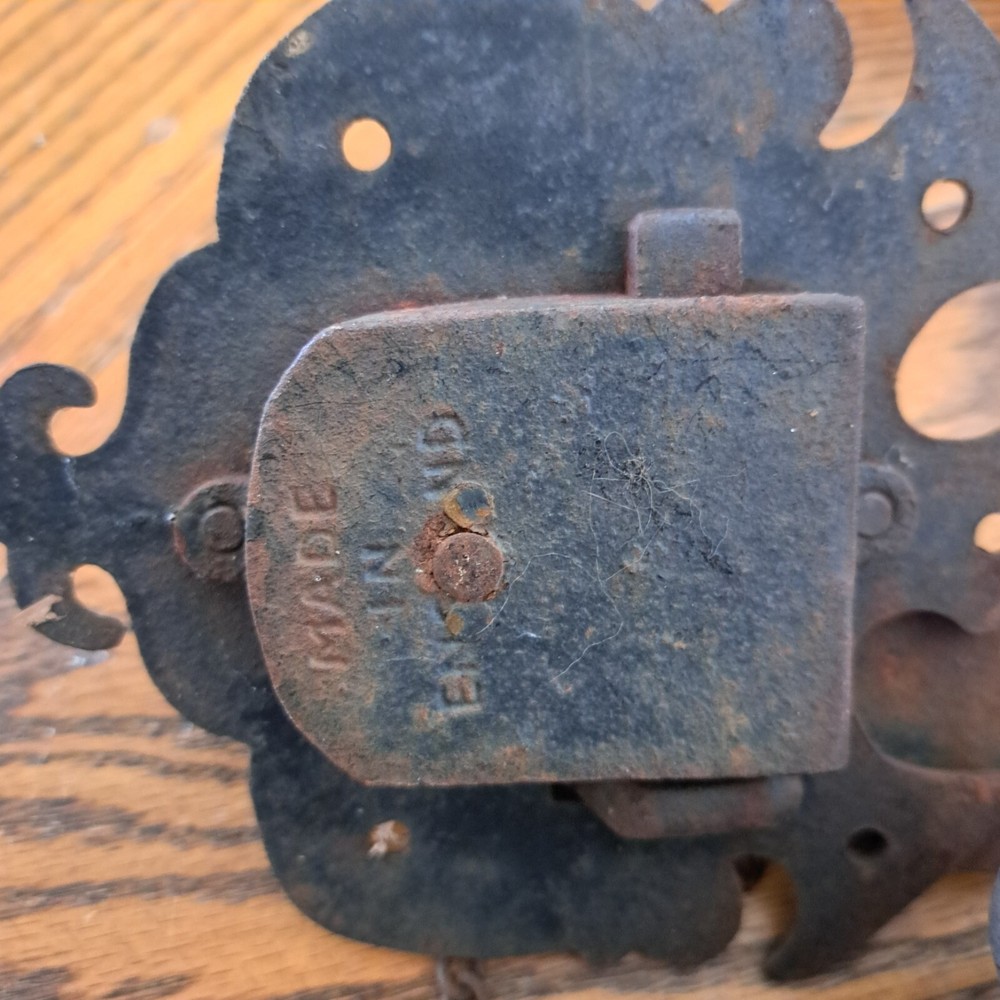 Vintage Cast Iron Latch and Knocker Aged