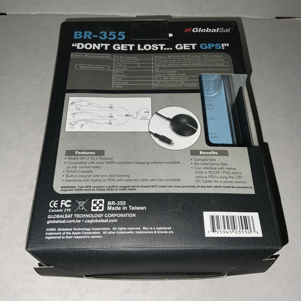 NEW GlobalSat Serial GPS Receiver (BR-355)