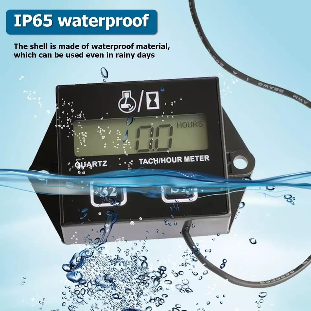 Tachometer,Car Accessories Small Engine Tachometer,Waterproof Inductive Tacho Ga