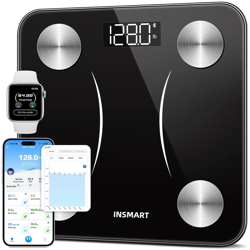 Digital Bathroom Weight Scale, 17 Body Composition Metrics