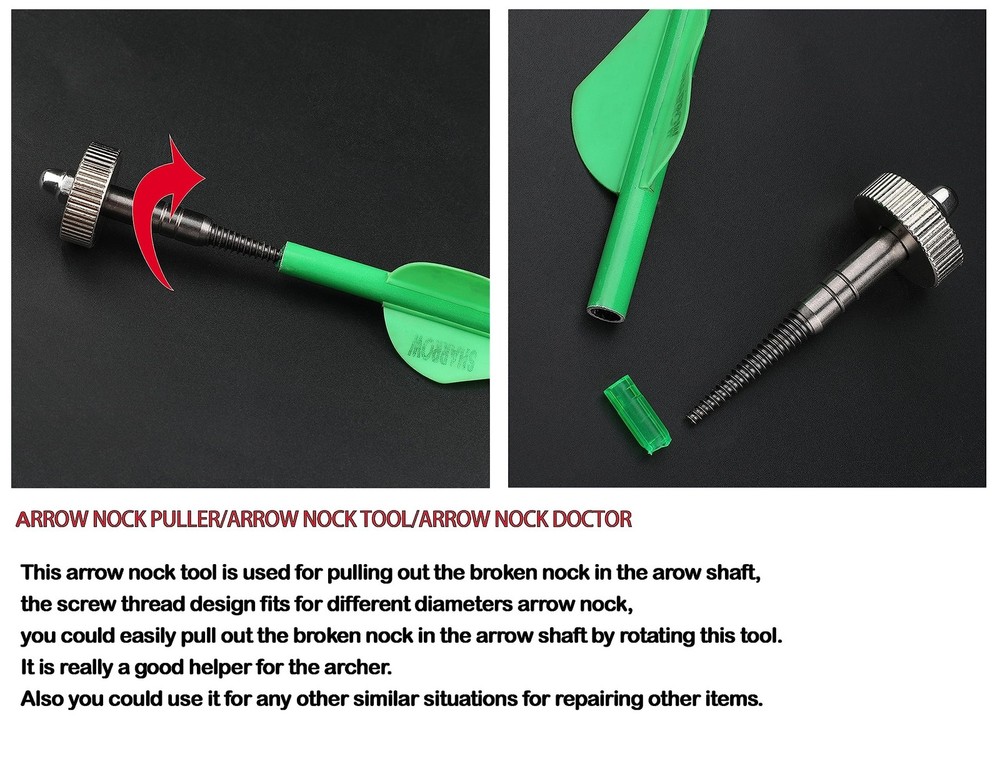 ZSHJGJR Archery Arrow Nock Insert Removal Tool Broken Tail Puller Shaft Clean...