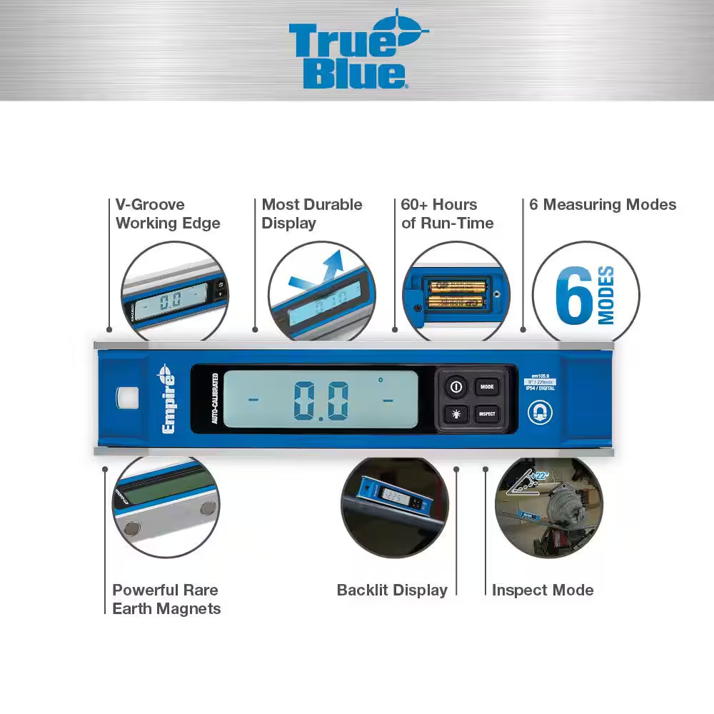 9 In. Magnetic Digital Torpedo Level