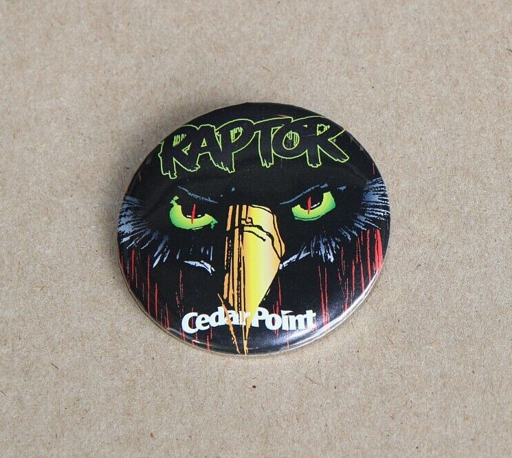Cedar Point Amusement Park Raptor 3” Pinback Button Sandusky, OH