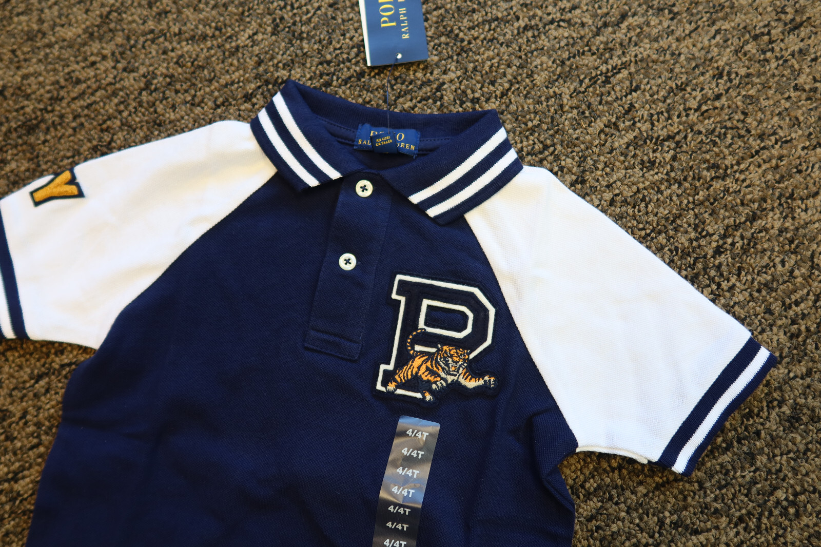 New Polo Ralph Lauren Boys NY Polo P-Wing Shirt - 4 / 4T - Navy / White
