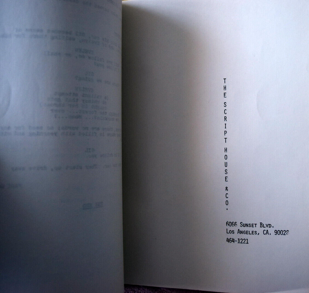 "Through A Glass Darkly" Original Screenplay Second Draft Script