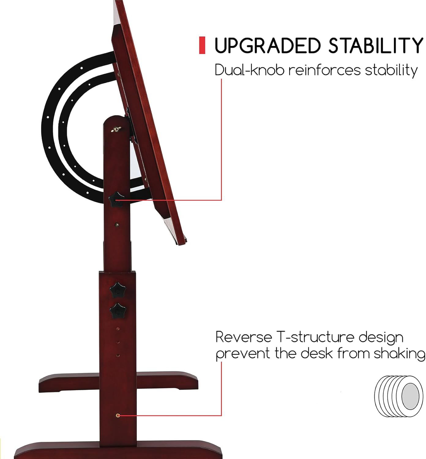 MEEDEN Wood Drafting Table,Artist Drawing Table with Height Adjustable & Tilting