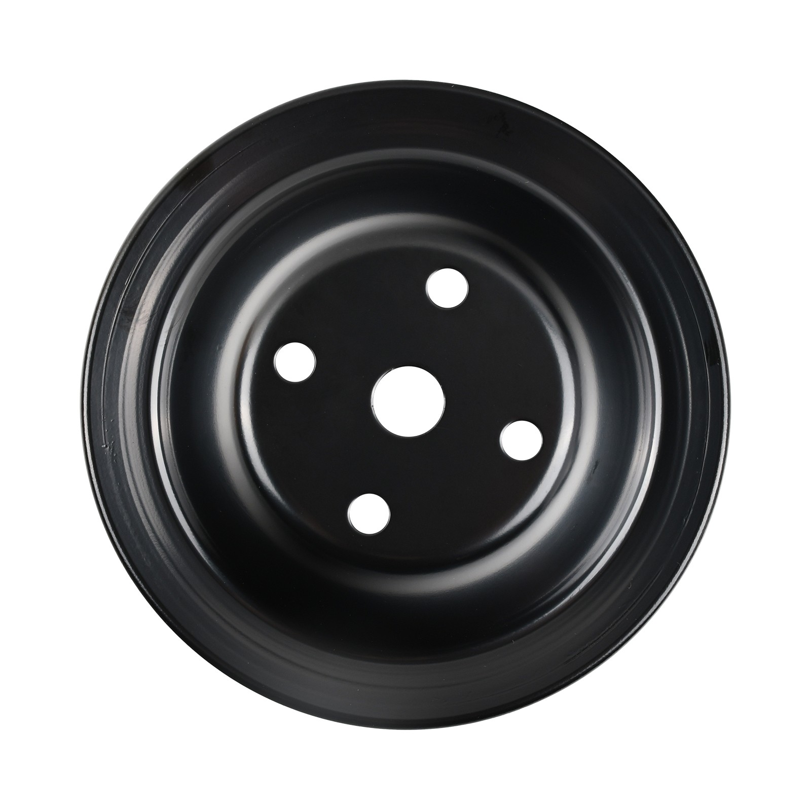 For SBC Chevy 350 Double Groove Black Steel Long Water Pump & Crankshaft Pulley