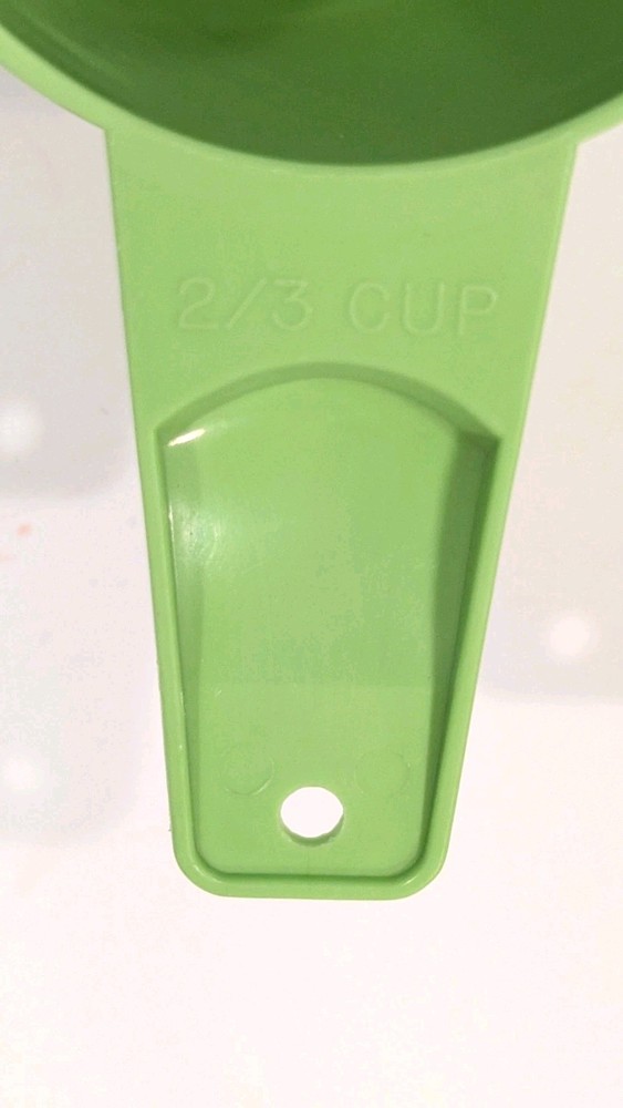 VTG 70s Tupperware Lime Green Replacement Measuring Cup Two Thirds 2/3rds