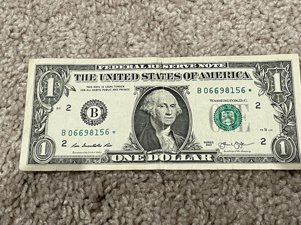2013 $1 B Star Note B06698156* Duplicate Error - Solid Star Error!(multi error)