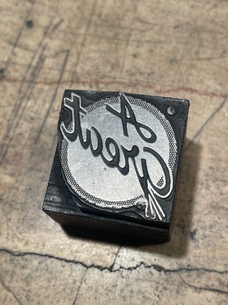 Printing Letterpress Printers Block 'A Great' Medallion Header Logo (2148)