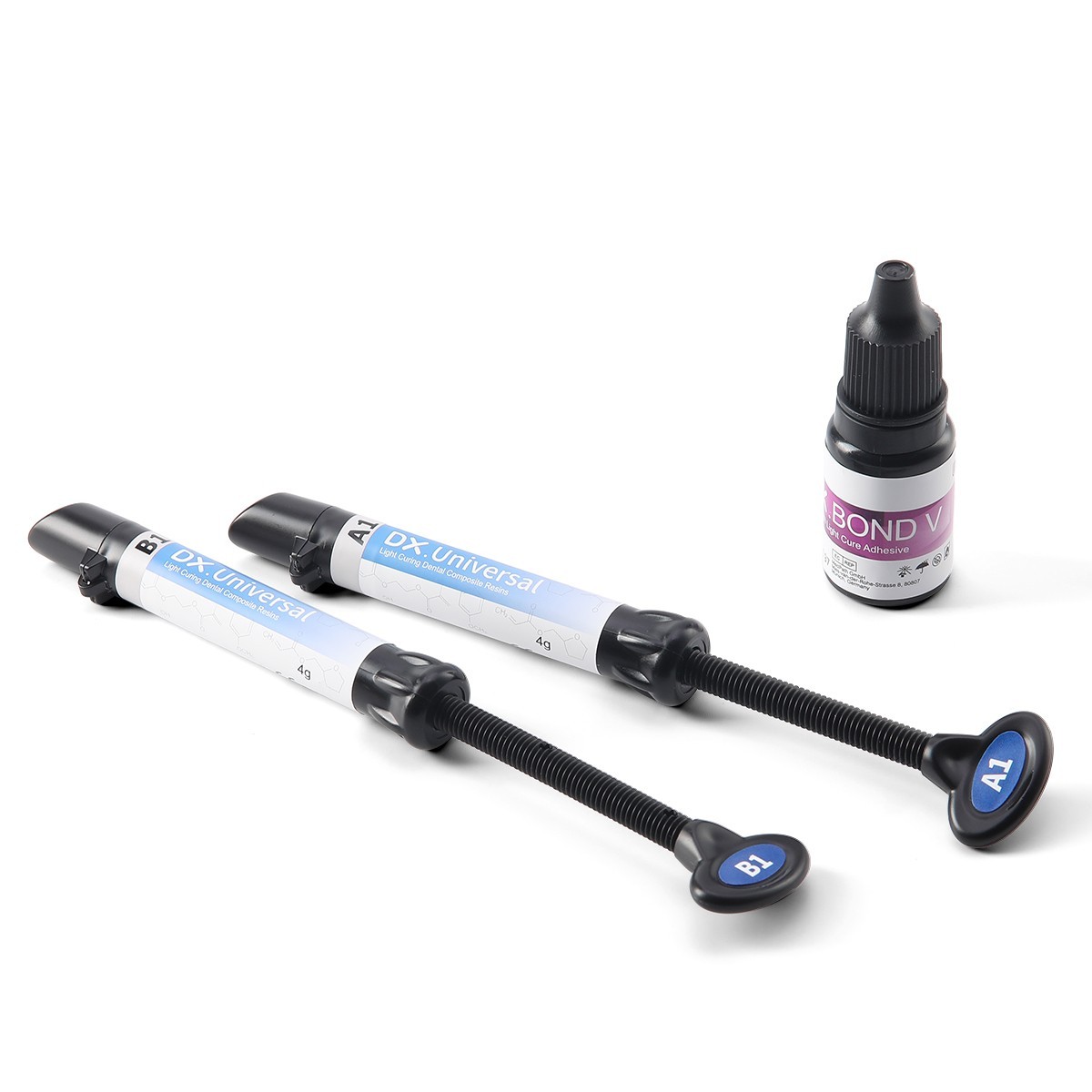 Kit de resina de compuesto de cura dental Dentex Light Shade A1 A2 A3 A3.5 B1