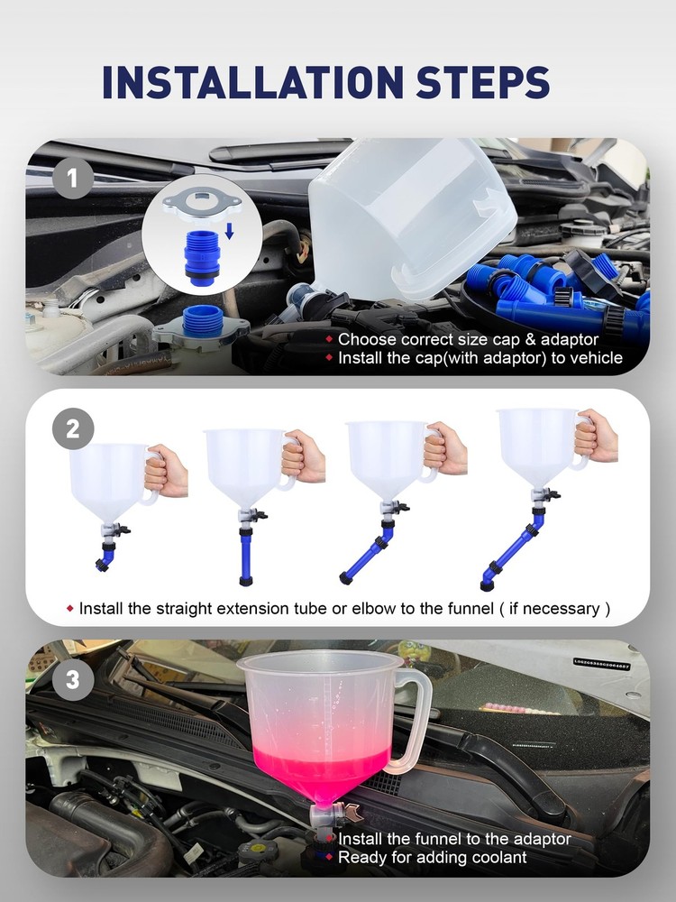 SMART JERRY - Coolant Bleeder Kit, Universal Radiator Blue & Translucent