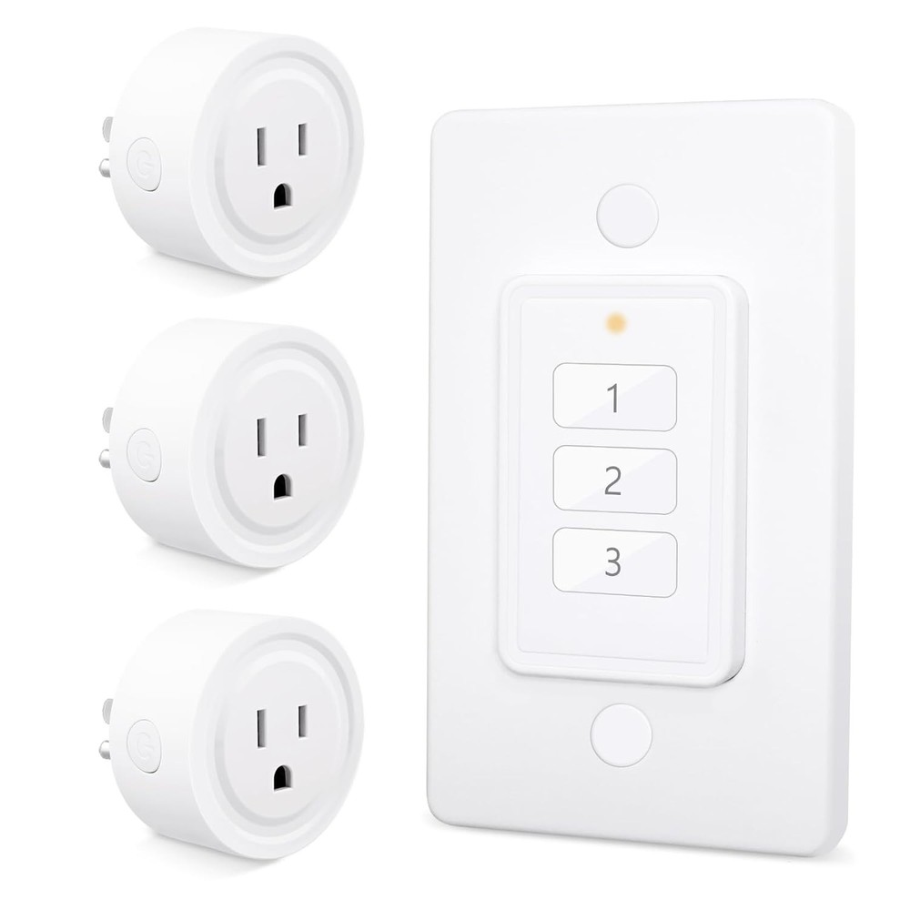 3 Pack 656ft Wireless Wall-Switch: Remote Control Outlet for Lights & Appliances