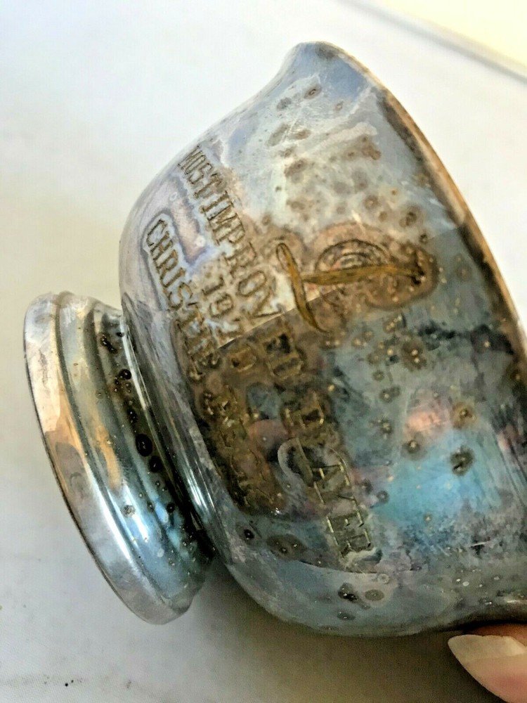 Vintage Gorham Silver YC795 Personalized Bowl MVP 1970 Christie Peck 4.5"