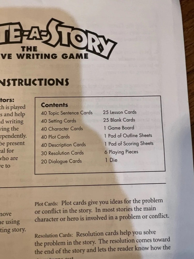 COMPLETE Create A Story Creative Writing Board Game Homeschool 1999 Create Press