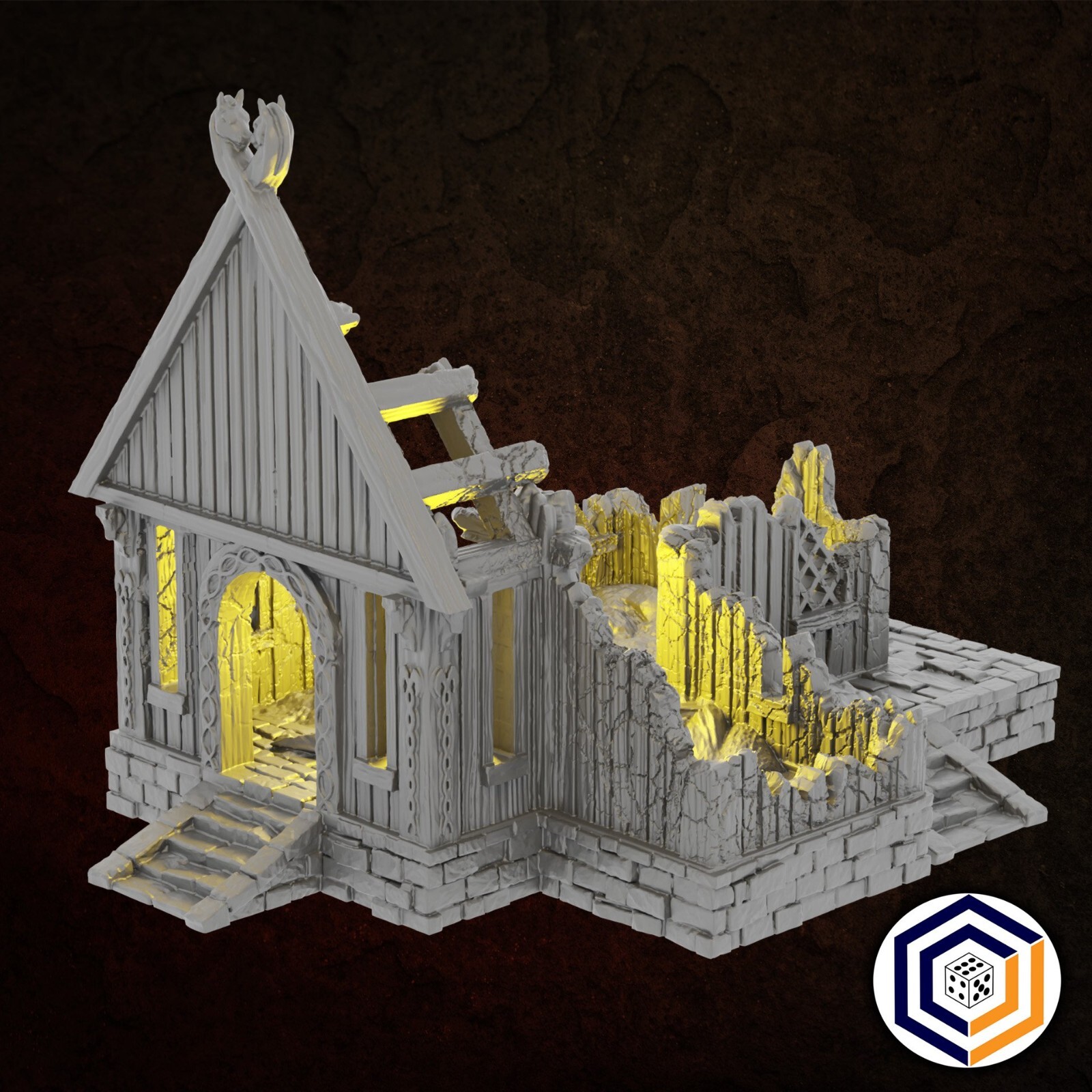 Villagers House Ruined-Kingdom of Saxonia-Rohan 28mm Tabletop Terrain LOTR MESBG