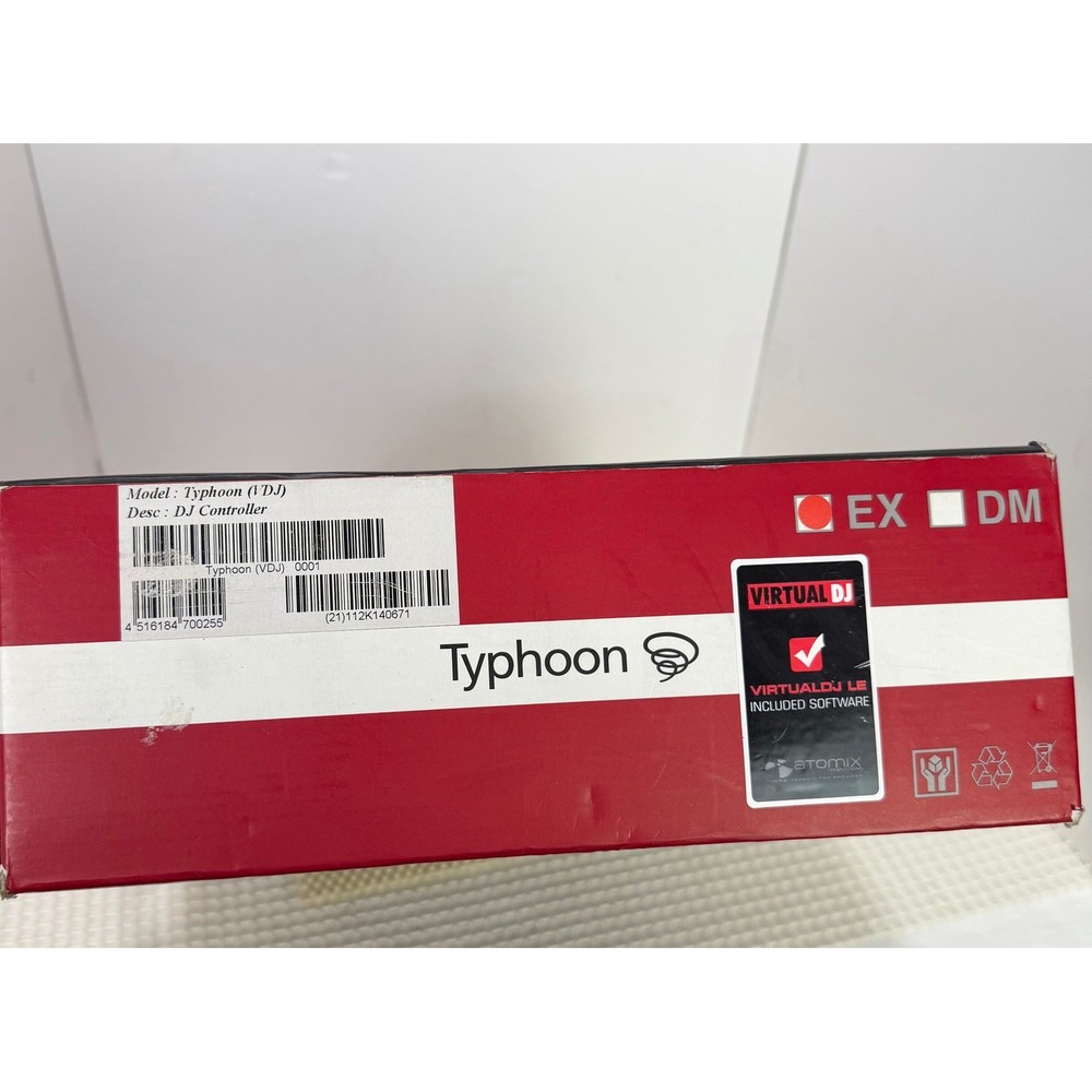 Vestax Typhoon DJ MIDI Controller Virtual DJ Black Red Silver VDJ-0001 Boxed EUC