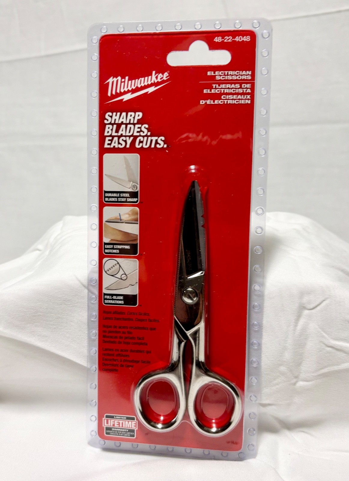Milwaukee 48-22-4048 Durable Sharp Steel Electrician Scissors BRAND NEW SEALED