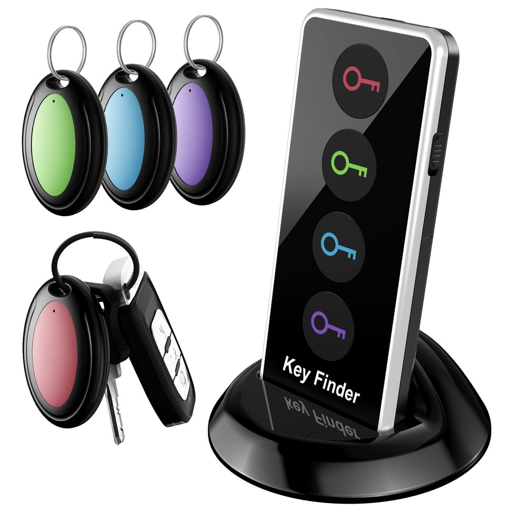 Lost Remote Control Key Finder Locator RF Range LED Light Keychain Tags 4PC