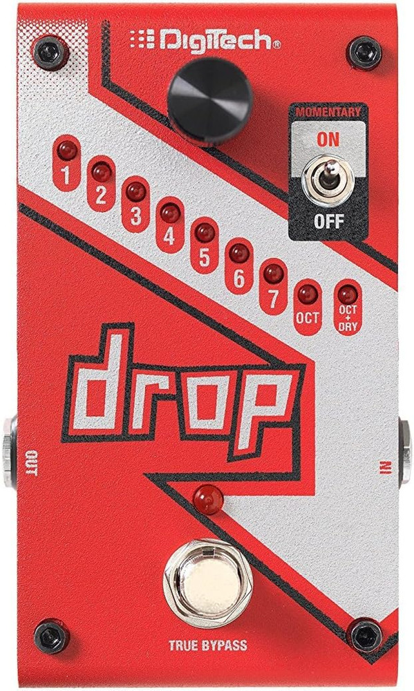 DROP Polyphonic Drop Tune Pitch-Shifter Pedal Bundle with 2 Patch Cables, 2 Inst