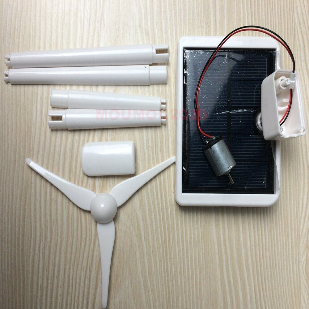 Mini Wind Turbine Generator Model Solar Wind Power Windmill Educational DIY Mode