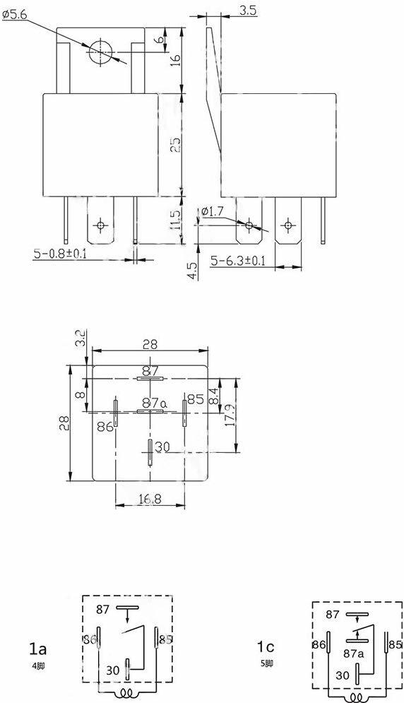 5 Pack 12V 30/40 Amp 4-Pin SPST Automotive Relay with Wires & Harness Socket Set