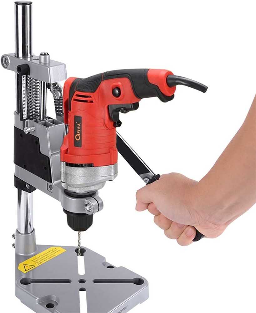 Universal Adjustable Drill Stand - Heavy Duty Aluminum Base for Precision Tasks