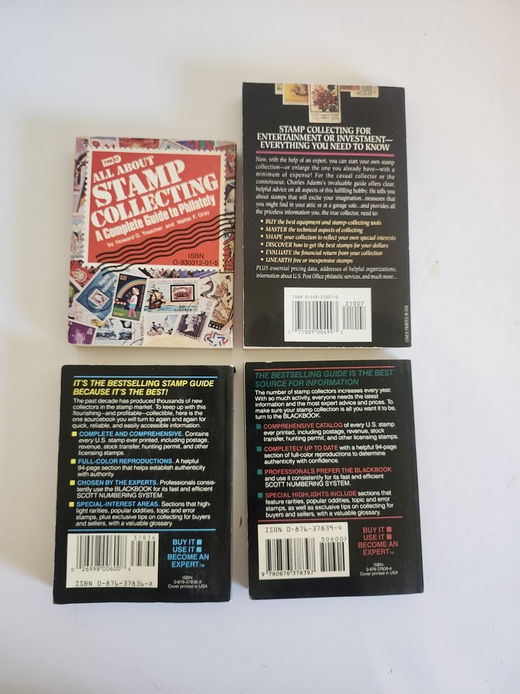 Stamp Collecting Books Lot: Guides & 1992 1993 Blackbook Price Guide US Stamps