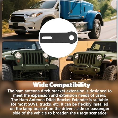 Ham Antenna Ditch Bracket Extension, Durable Metal Mounting Bracket Extender