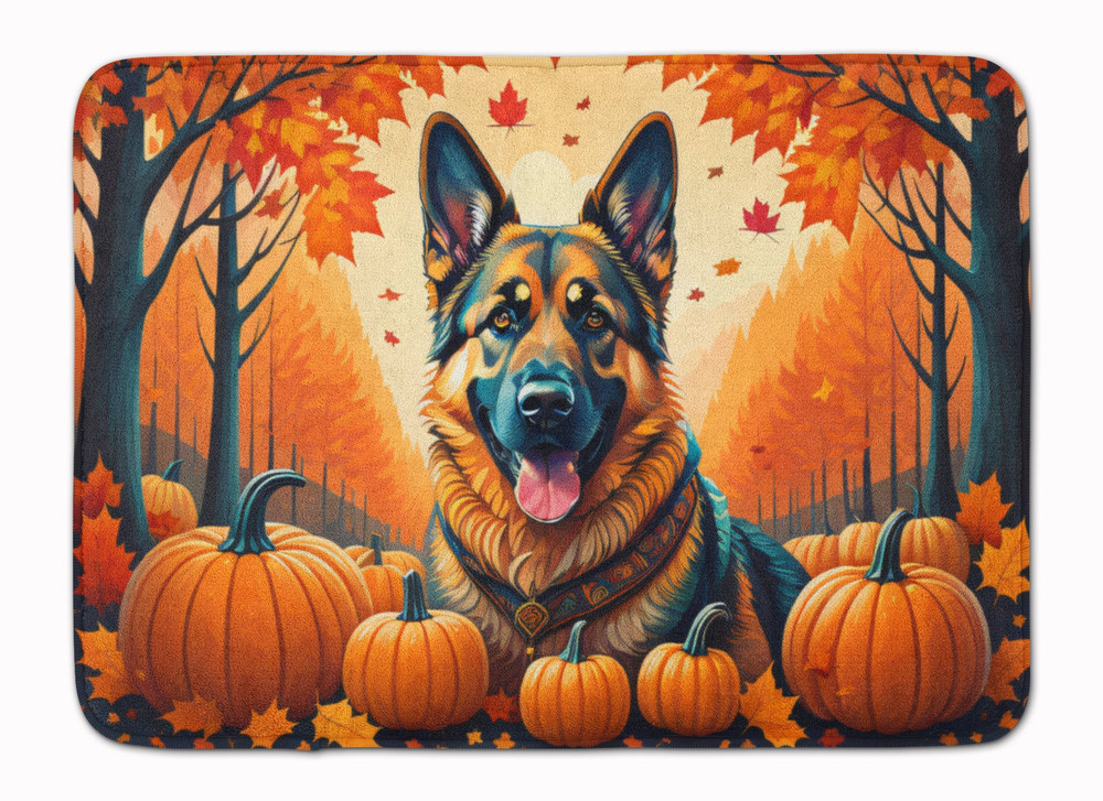 German Shepherd Fall Memory Foam Kitchen Mat