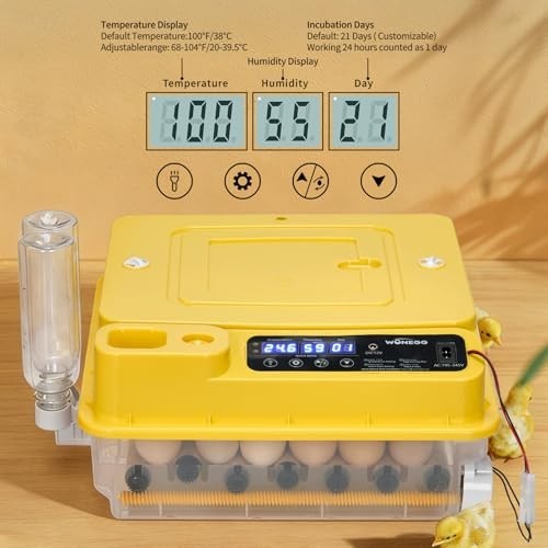 30 Egg Incubator with Humidity Display, Egg Candler, Automatic Egg Turner, for H