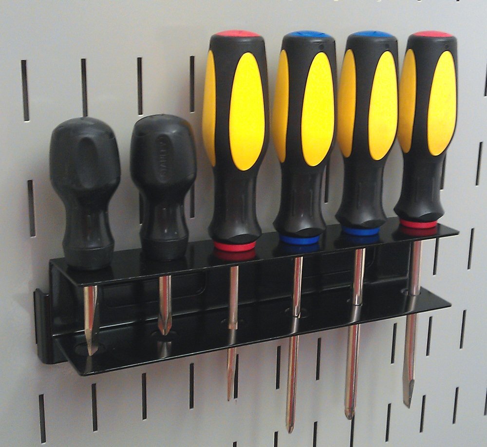 Screwdriver Holder Bracket Slotted Metal Pegboard Accessory Slotted Tool Boar...