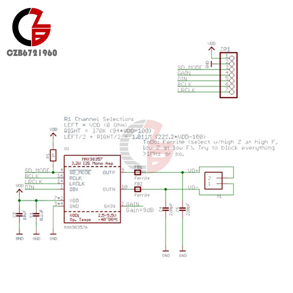 1-5PCS Max98357 Amplifier Module Filterless Audio Board For Raspberry Pi ESP32