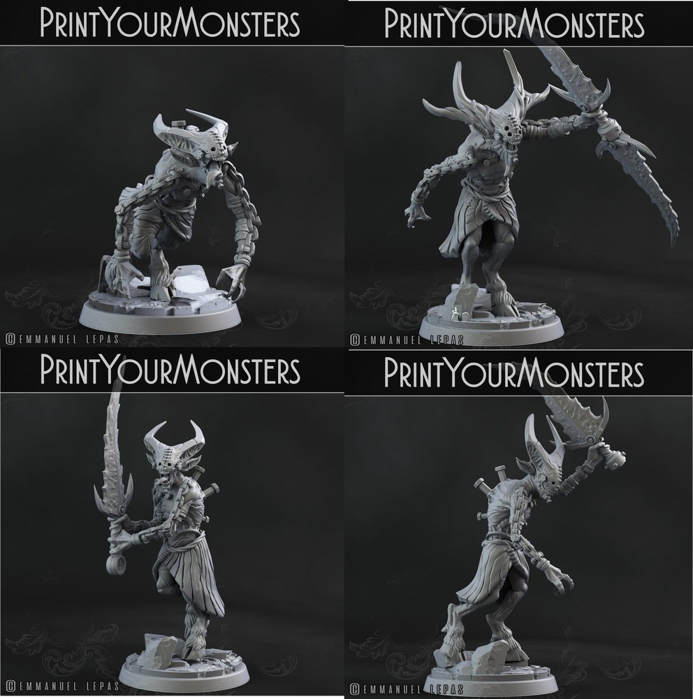3D Printed Print your Monster Demons Set 28 32mm D&D