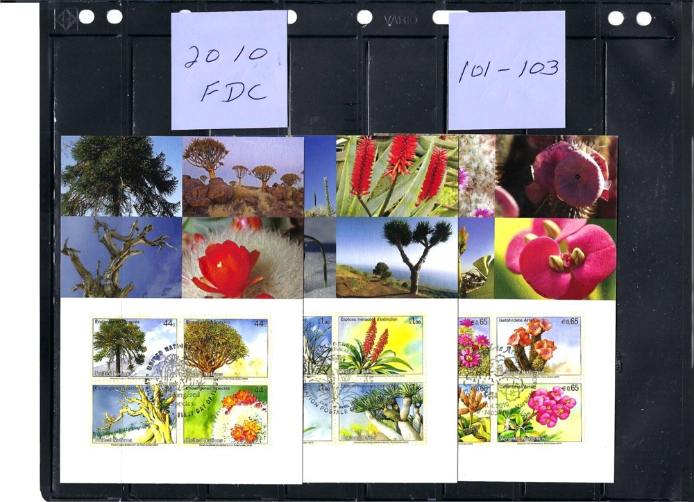 2010 ENDANGERED SPECIES Maximum Cards - FDC - All Three Offices - UNPA Fresh