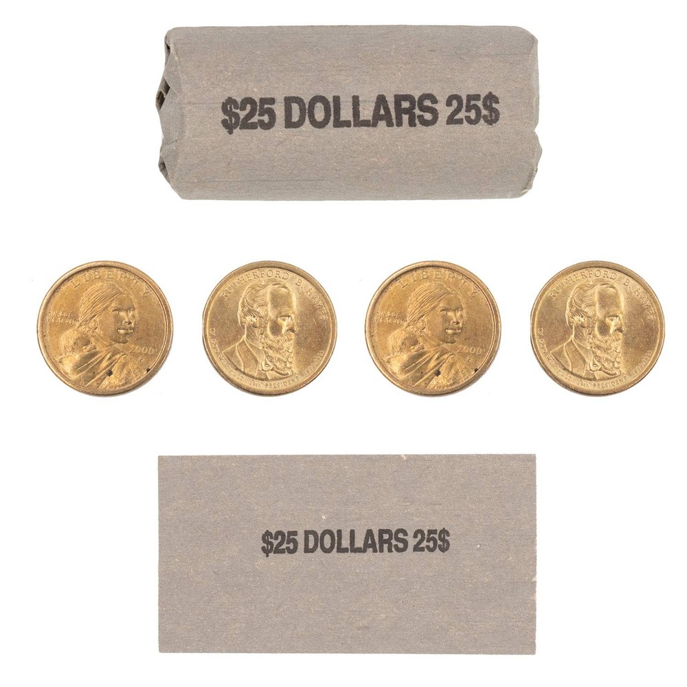 Sacagawea Dollar Coin Flat Wrappers Solid Bundle of 100 100, Gray