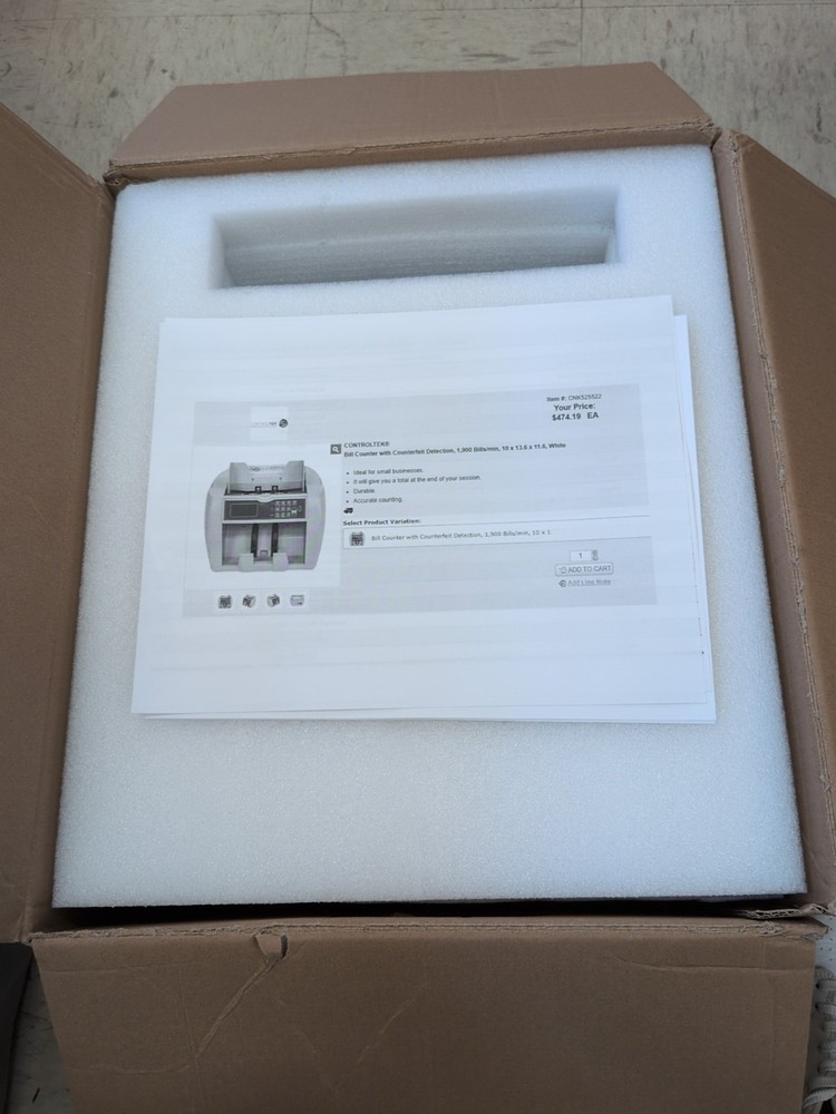 Controltek Bill Counter With Counterfeit Detection