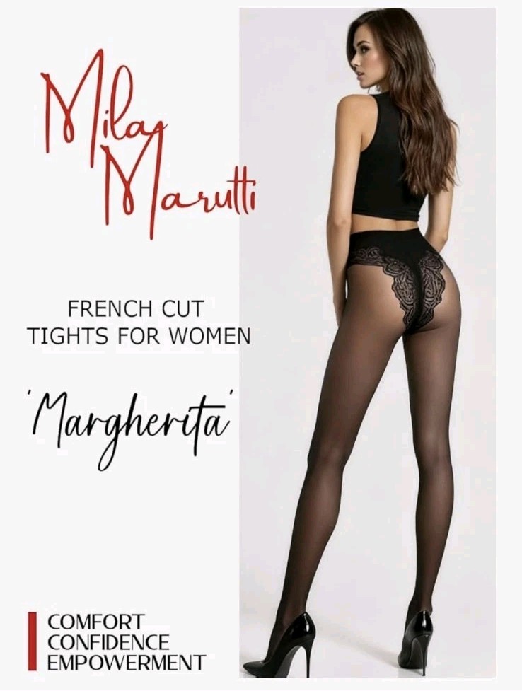 Mila Marutti French Cut Pantyhose Margherita Size Small Black