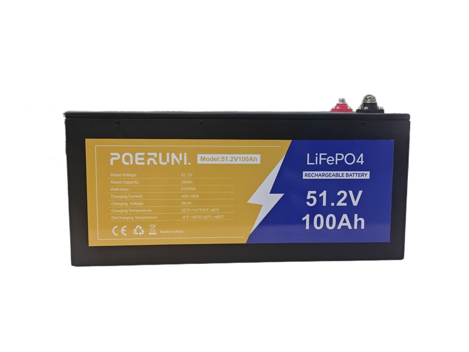 NEW 48V 100Ah LiFePO4 Lithium Battery 5120Wh Built-in BMS whit 58.4V 20A Charger