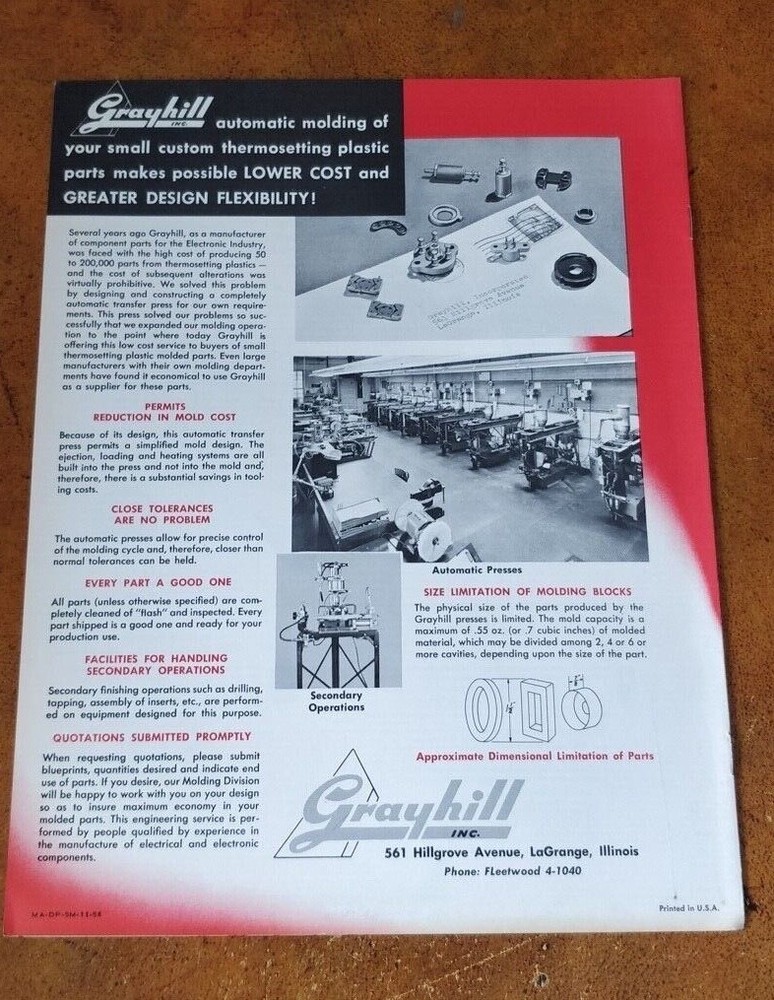 1950's Grayhill ~ Catalog M-202 ~ Miniature Electronic Components