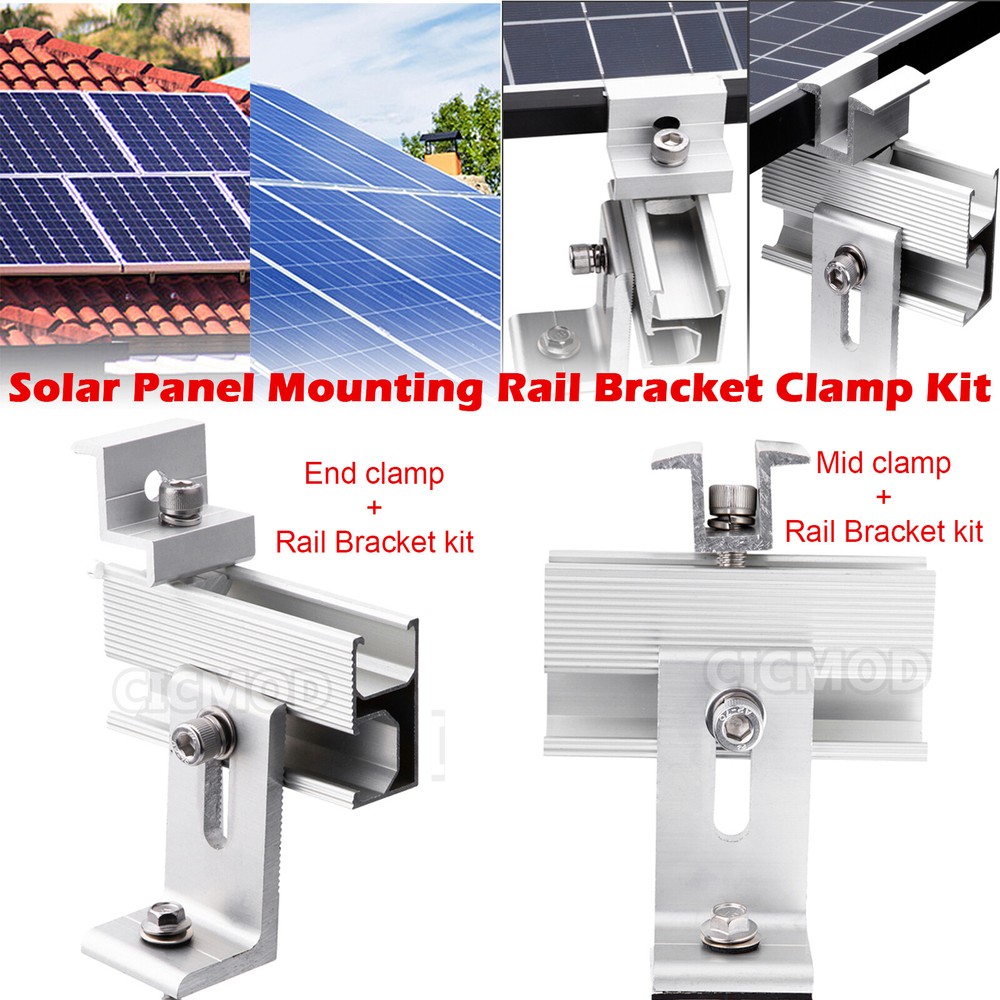 For 1-4X Solar Panel Mounting Brackets Roof Mount Kit Universal Rails Kit System