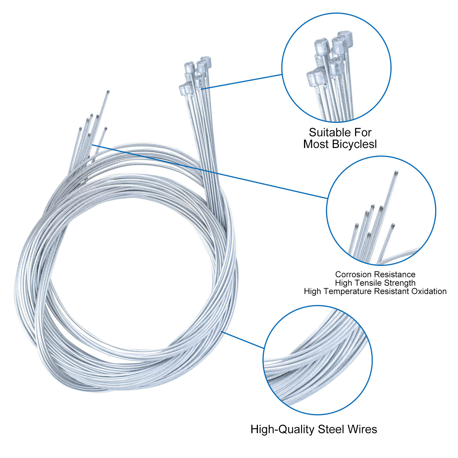 10x Bicycle Shift Wire Bike Shifter Derailleur Gear Stainless Steel Inner Cable
